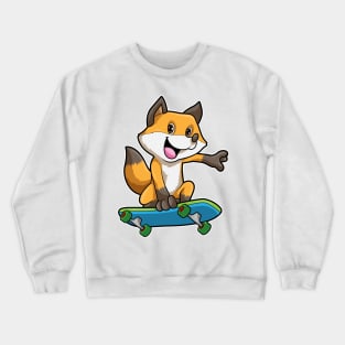 Fox as Skater with Skateboard Crewneck Sweatshirt